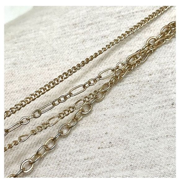 Gold tone multi strand beaded statement necklace - Picture 7 of 12